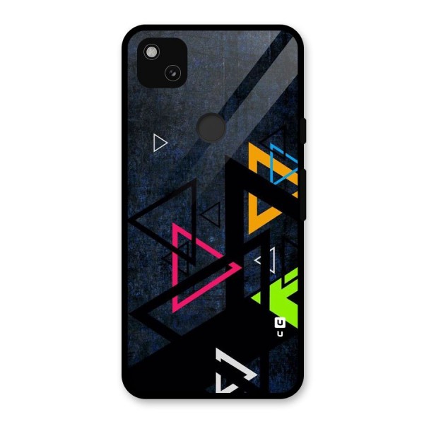 Coloured Triangles Glass Back Case for Google Pixel 4a