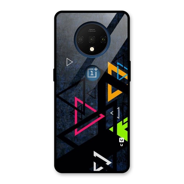 Coloured Triangles Glass Back Case for OnePlus 7T