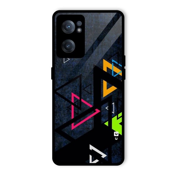 Coloured Triangles Glass Back Case for OnePlus Nord CE 2 5G