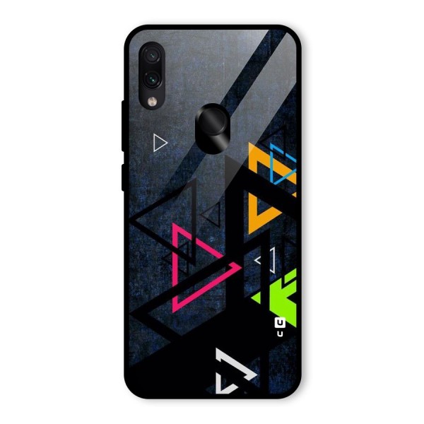 Coloured Triangles Glass Back Case for Redmi Note 7 Pro