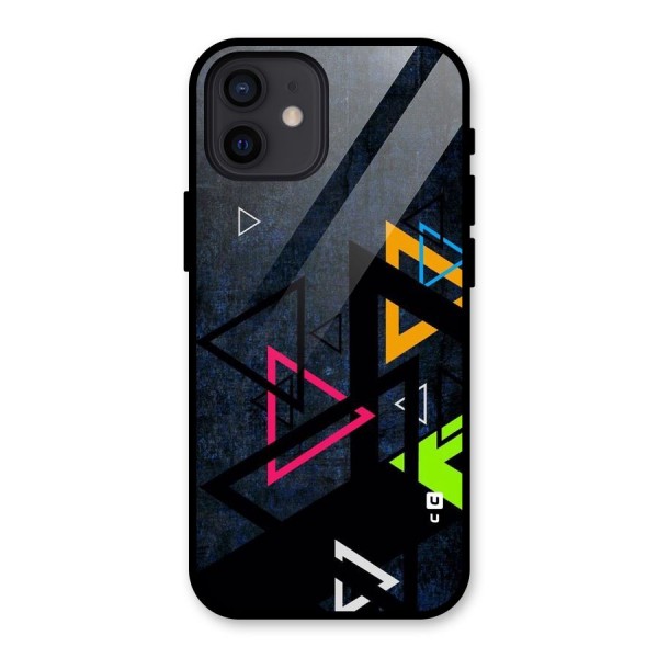 Coloured Triangles Glass Back Case for iPhone 12