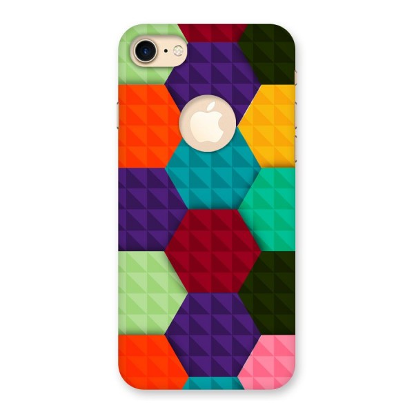 Colourful Abstract Back Case for iPhone 7 Logo Cut