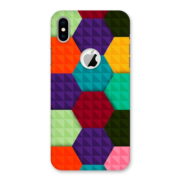 Colourful Abstract Back Case for iPhone X Logo Cut