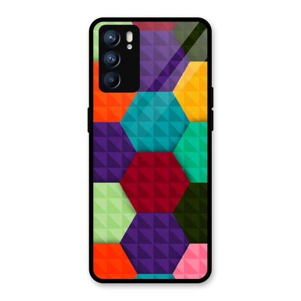 Colourful Abstract Glass Back Case for Oppo Reno6 5G