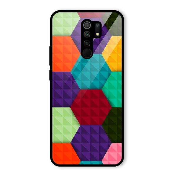 Colourful Abstract Glass Back Case for Redmi 9 Prime