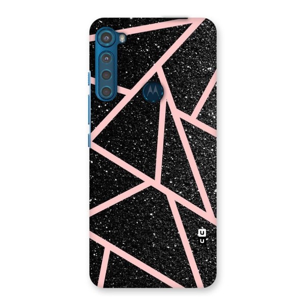 Concrete Black Pink Stripes Back Case for Motorola One Fusion Plus