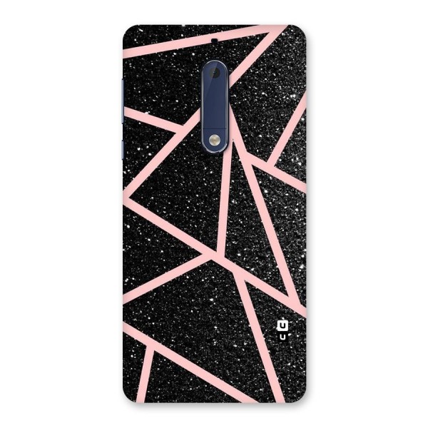 Concrete Black Pink Stripes Back Case for Nokia 5