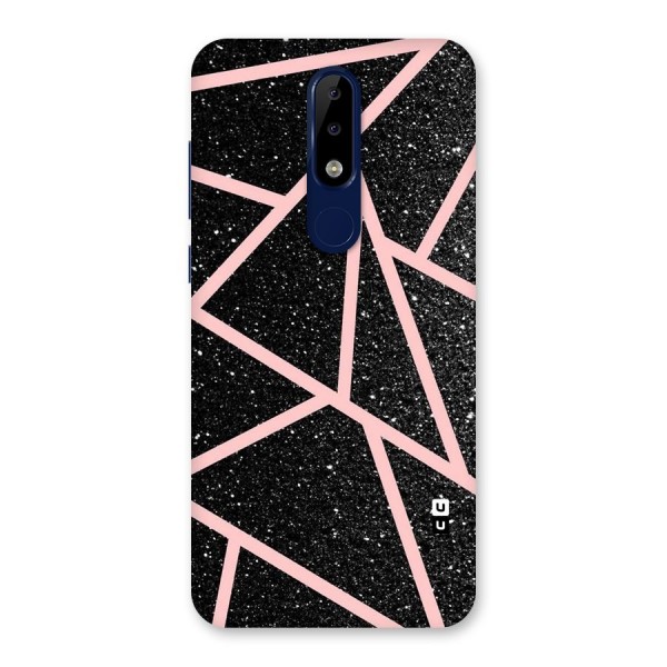 Concrete Black Pink Stripes Back Case for Nokia 5.1 Plus