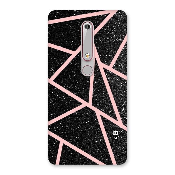 Concrete Black Pink Stripes Back Case for Nokia 6.1