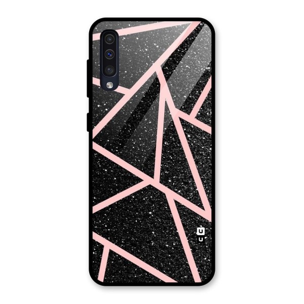 Concrete Black Pink Stripes Glass Back Case for Galaxy A50