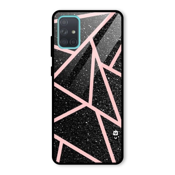 Concrete Black Pink Stripes Glass Back Case for Galaxy A71