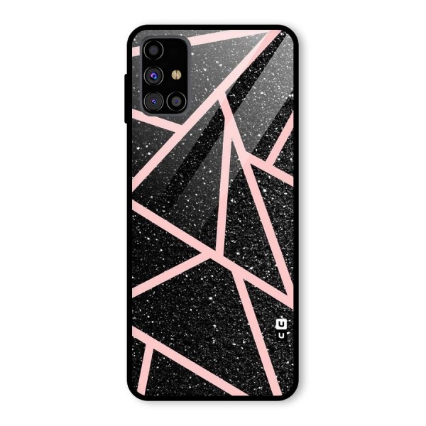 Concrete Black Pink Stripes Glass Back Case for Galaxy M31s