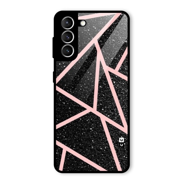 Concrete Black Pink Stripes Glass Back Case for Galaxy S21 5G
