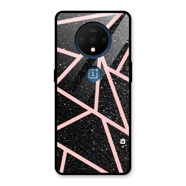 Concrete Black Pink Stripes Glass Back Case for OnePlus 7T