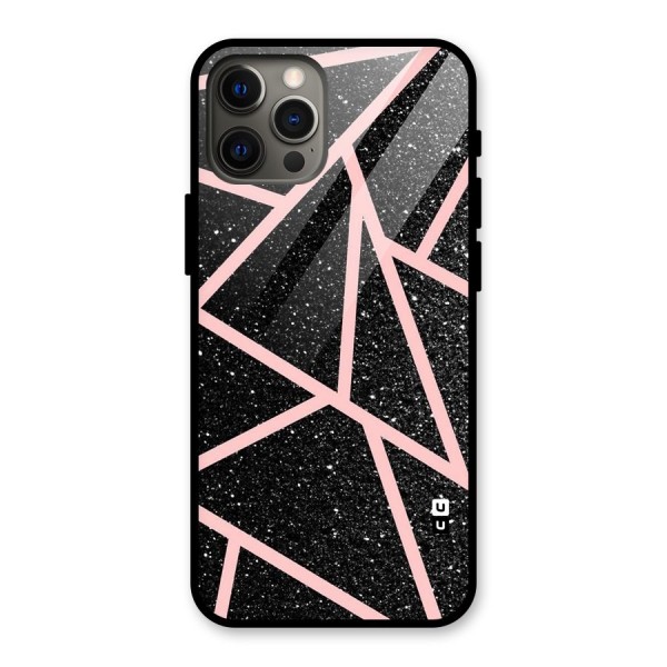 Concrete Black Pink Stripes Glass Back Case for iPhone 12 Pro Max