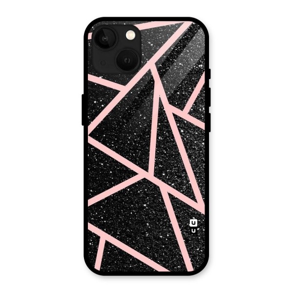 Concrete Black Pink Stripes Glass Back Case for iPhone 13