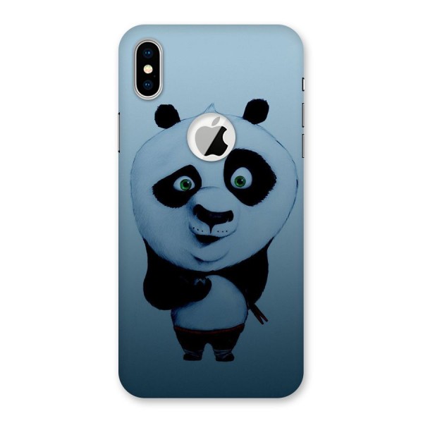 Confused Cute Panda Back Case for iPhone X Logo Cut