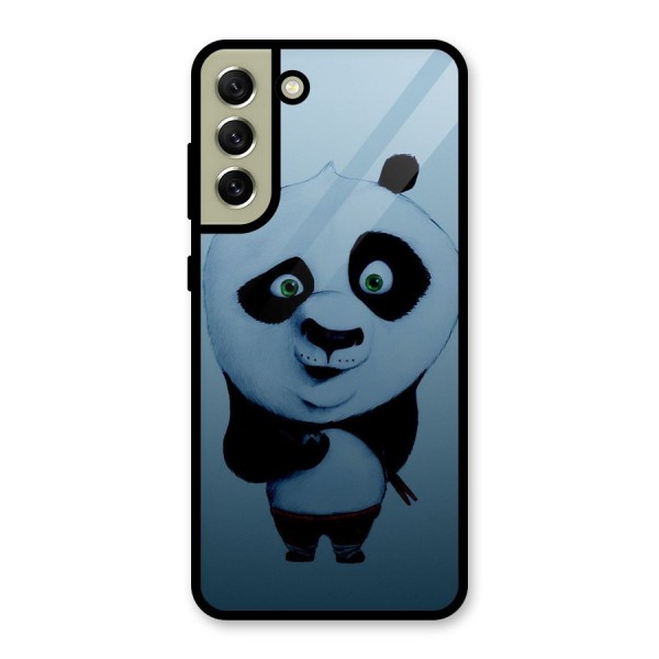 Confused Cute Panda Glass Back Case for Galaxy S21 FE 5G