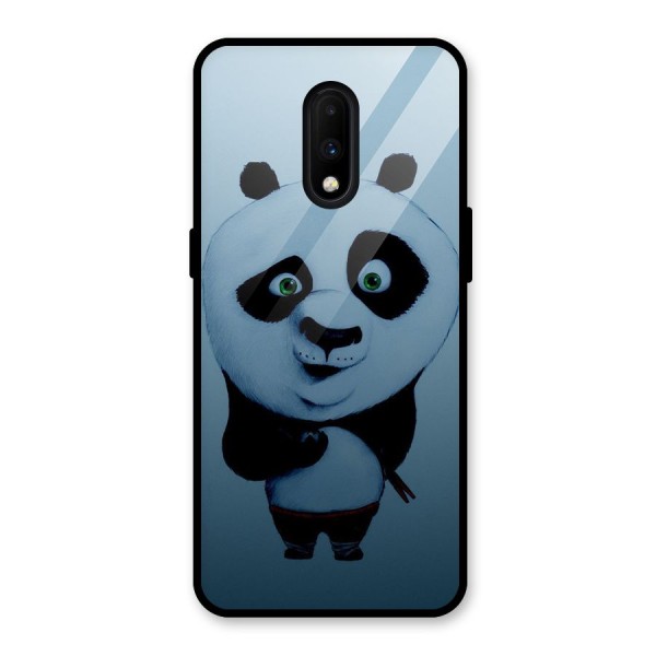 Confused Cute Panda Glass Back Case for OnePlus 7