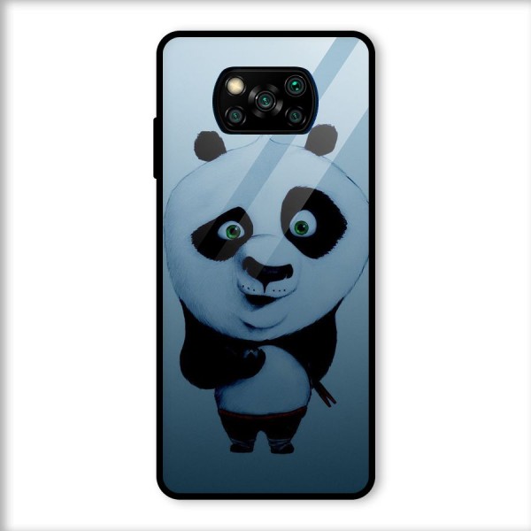 Confused Cute Panda Glass Back Case for Poco X3