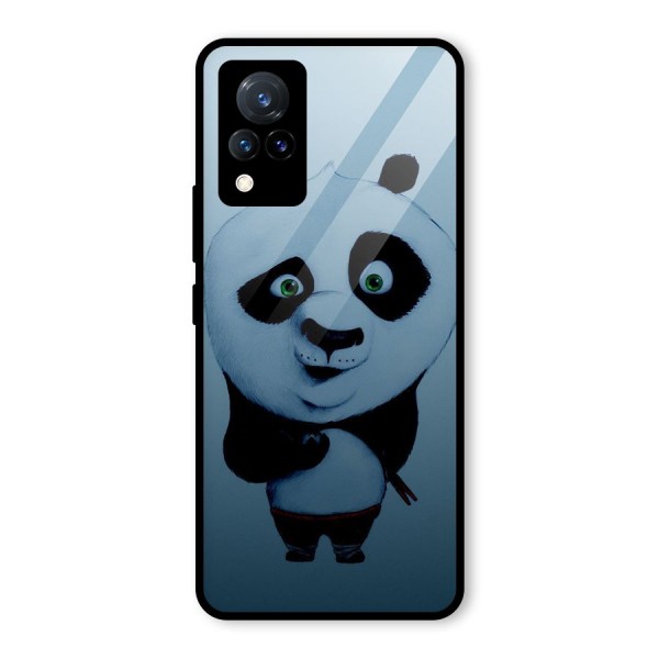 Confused Cute Panda Glass Back Case for Vivo V21 5G