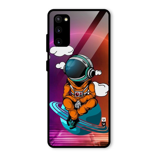 Cool Astraunaut Relaxing Glass Back Case for Galaxy S20 FE 5G