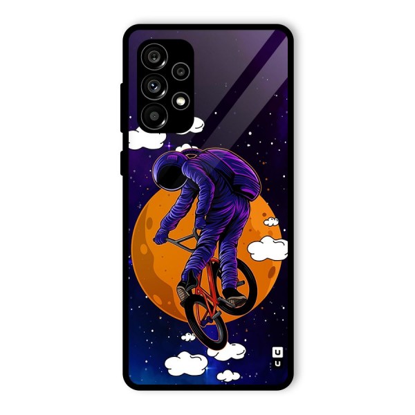 Cool Astro Cyclist Glass Back Case for Galaxy A73 5G