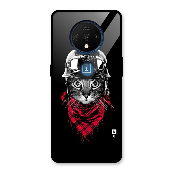 Cool Biker Cat Glass Back Case for OnePlus 7T