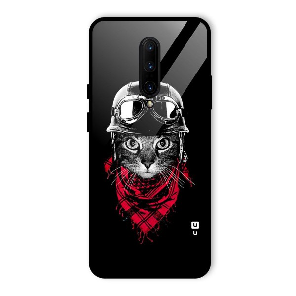Cool Biker Cat Glass Back Case for OnePlus 7 Pro