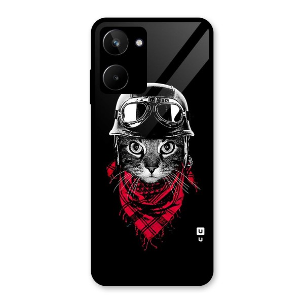 Cool Biker Cat Glass Back Case for Realme 10