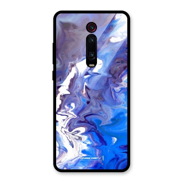 Cool Blue Marble Texture Glass Back Case for Redmi K20 Pro