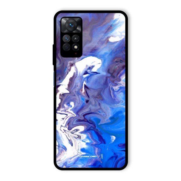 Cool Blue Marble Texture Glass Back Case for Redmi Note 11 Pro Plus 5G