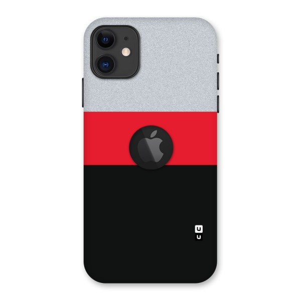 Cool Melange Stripe Back Case for iPhone 11 Logo Cut