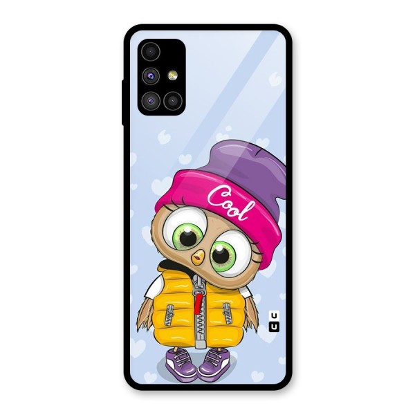 Cool Owl Glass Back Case for Galaxy M51