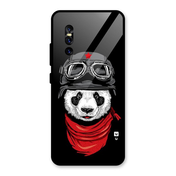 Cool Panda Soldier Art Glass Back Case for Vivo V15 Pro