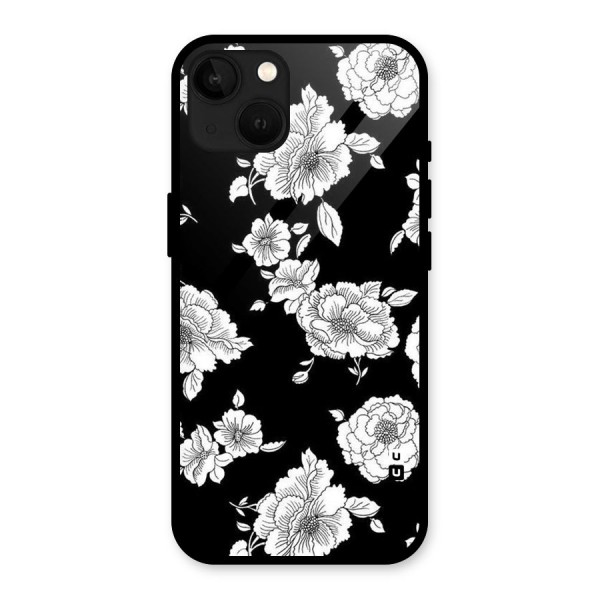 Cool Pattern Flowers Glass Back Case for iPhone 13