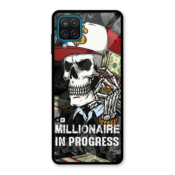 Cool Skull Millionaire In Progress Glass Back Case for Galaxy A12