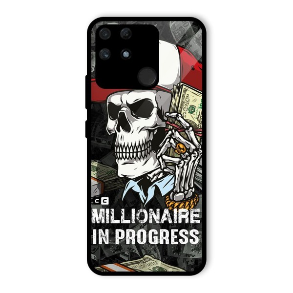 Cool Skull Millionaire In Progress Glass Back Case for Realme Narzo 50A