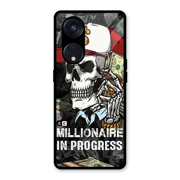 Cool Skull Millionaire In Progress Glass Back Case for Reno8 T 5G