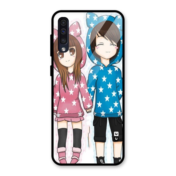 Couple In Stars Glass Back Case for Galaxy A50