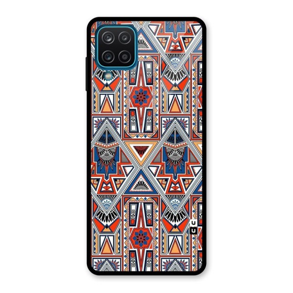Creative Aztec Art Glass Back Case for Galaxy A12