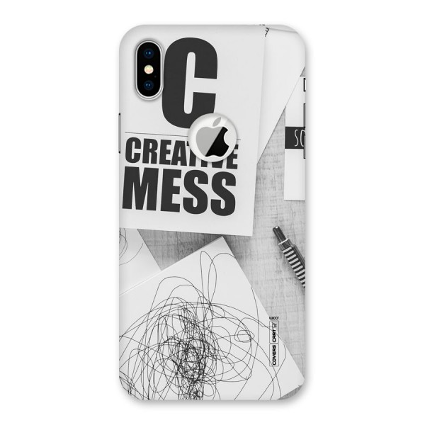 Creative Mess Back Case for iPhone X Logo Cut