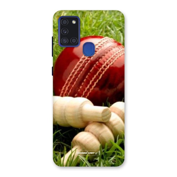 Cricket Ball and Stumps Back Case for Galaxy A21s