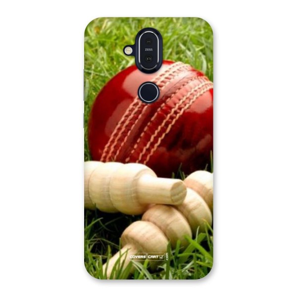 Cricket Ball and Stumps Back Case for Nokia 8.1