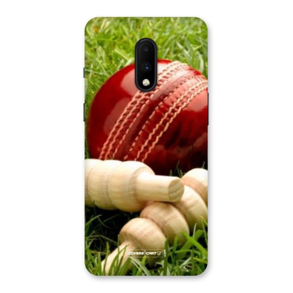 Cricket Ball and Stumps Back Case for OnePlus 7