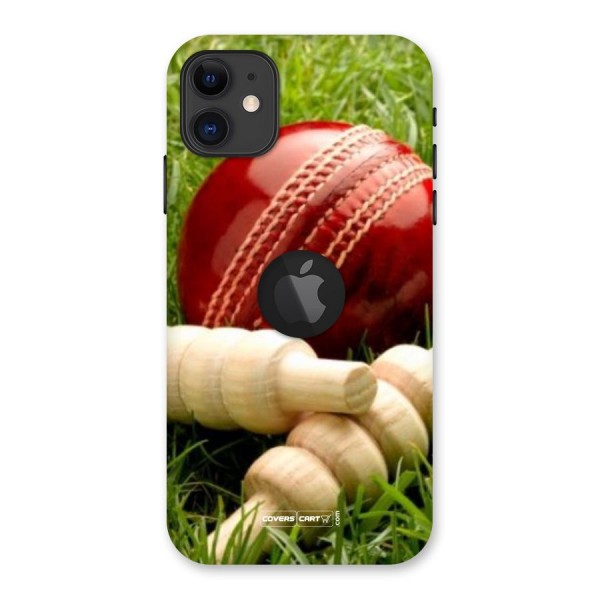 Cricket Ball and Stumps Back Case for iPhone 11 Logo Cut