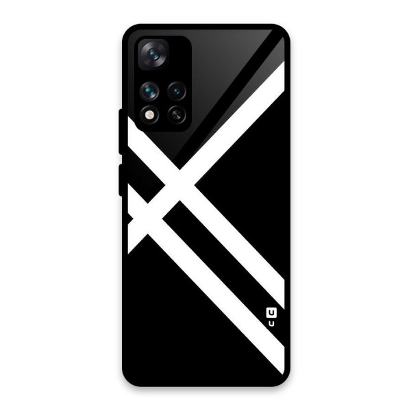 CrissCross Lines Glass Back Case for Xiaomi 11i HyperCharge 5G