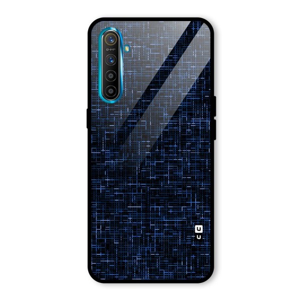 Criss Cross Blue Pattern Glass Back Case for Realme X2
