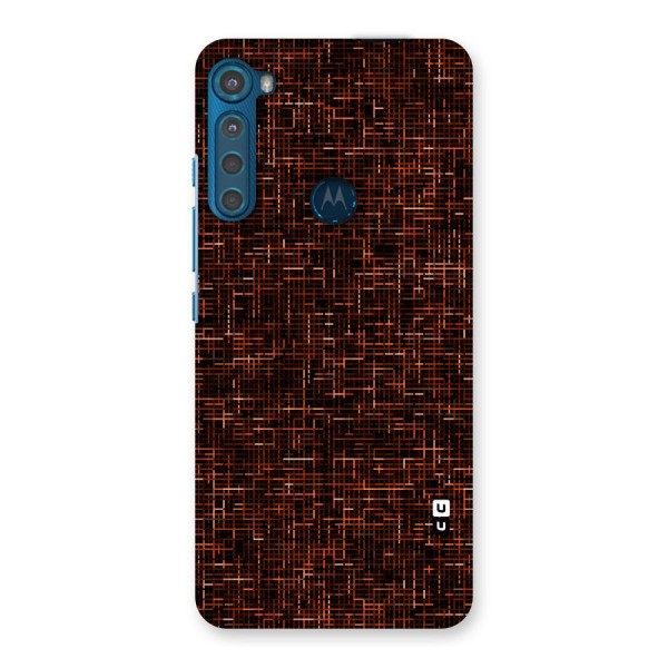 Criss Cross Brownred Pattern Back Case for Motorola One Fusion Plus