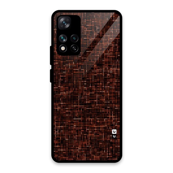 Criss Cross Brownred Pattern Glass Back Case for Xiaomi 11i HyperCharge 5G